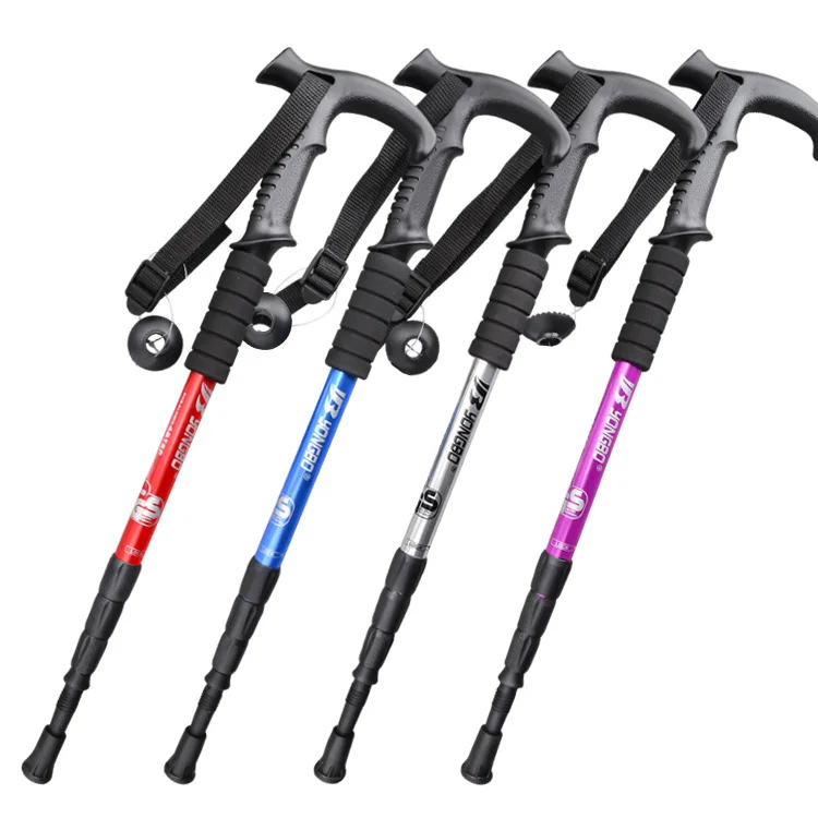 

Shock Resistance Walking Sticks Telescopic Trekking Hiking Poles Ultralight Walking Canes With Rubber Tips Protectors Crutch