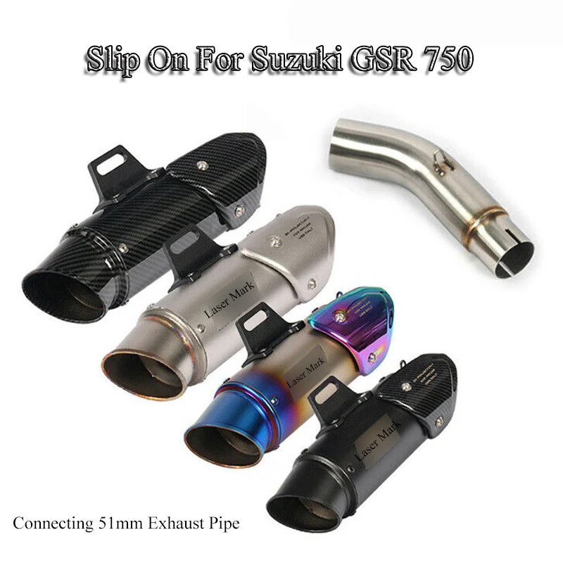

GSR 750 GSX-S750 Exhaust Muffler Pipe Motorcycle Exhaust System Mid Connect Pipe Muffler Tail Tube For Suzuki Scooter Modified