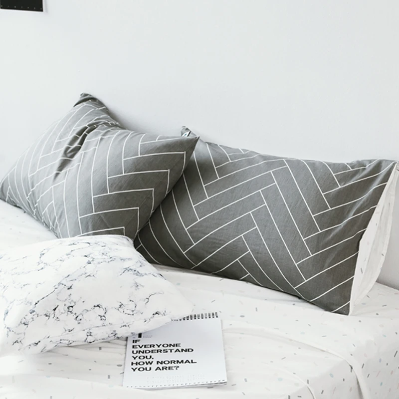 

Custom Pillow case 70*70 Pure Cotton Luxury Pillowcase 50*70 50*75 Decorative Pillow Cover Bedding for Hotel Nordic style Plaid