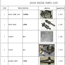 Коленчатый вал/приводные шестерни/прокладки/Статор/правый Картер/баланс вала Костюм для JIANSHE 250-5 LONCIN 250-F части двигателя 171FMM