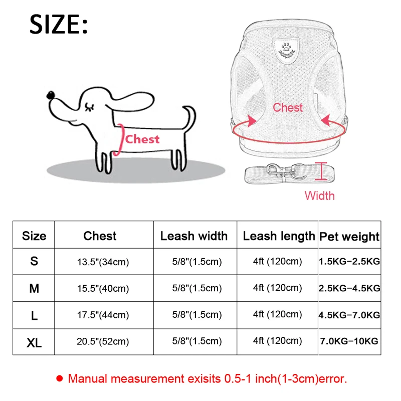 Поводок для собак для чихуахуа, мопса, маленьких и средних собак, нейлоновая сетка для щенков, кошек, жилет, дышащий поводок для прогулок, для питомцев, магазин комплектов