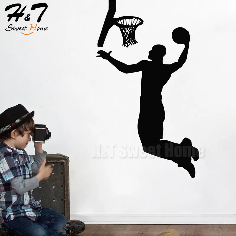 

Basketball Player Dunk Sports Removable Vinyl Wall Sticker Decal Boy Kids Room