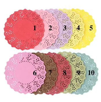 

KSCRAFT 4.5"Colorful Lace Paper Doilies/Placemats for Wedding Decoration Paper Scrapbooking Crafts Supplies