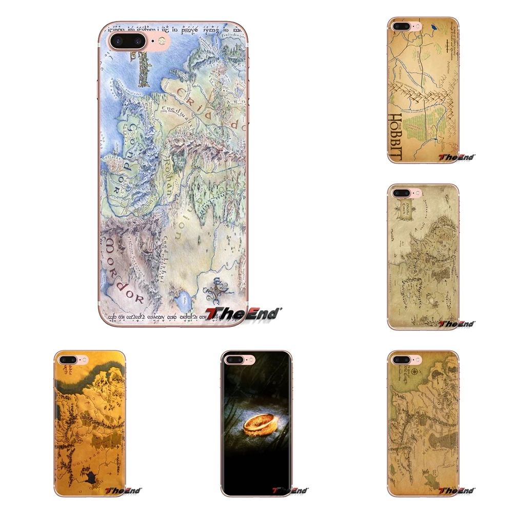 

the lord of the rings Map Hobbit For Huawei Mate Honor 4C 5C 5X 6X 7 7A 7C 8 9 10 8C 8X 20 Lite Pro Transparent TPU Cases Covers