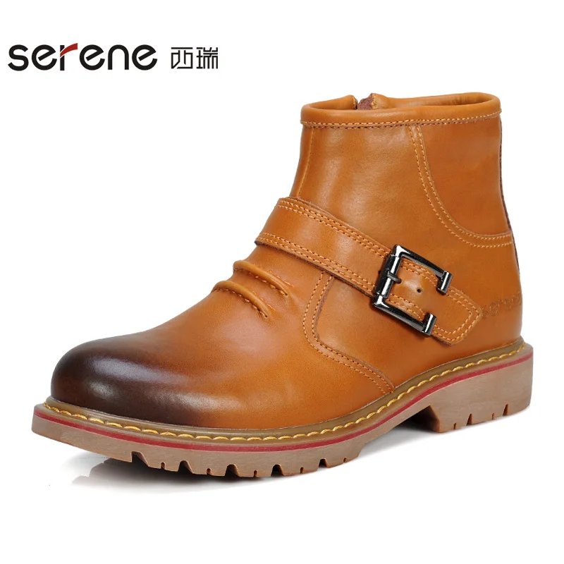 2013 hot sales fashion genuine leather boots high top boots casual men