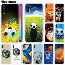 Suave TPU funda para Samsung Galaxy A50 A70 A40 A20e A10 A30 A80 A6 A8 más A7 A9 cubierta pelota de fútbol baloncesto Voleibol de silicona