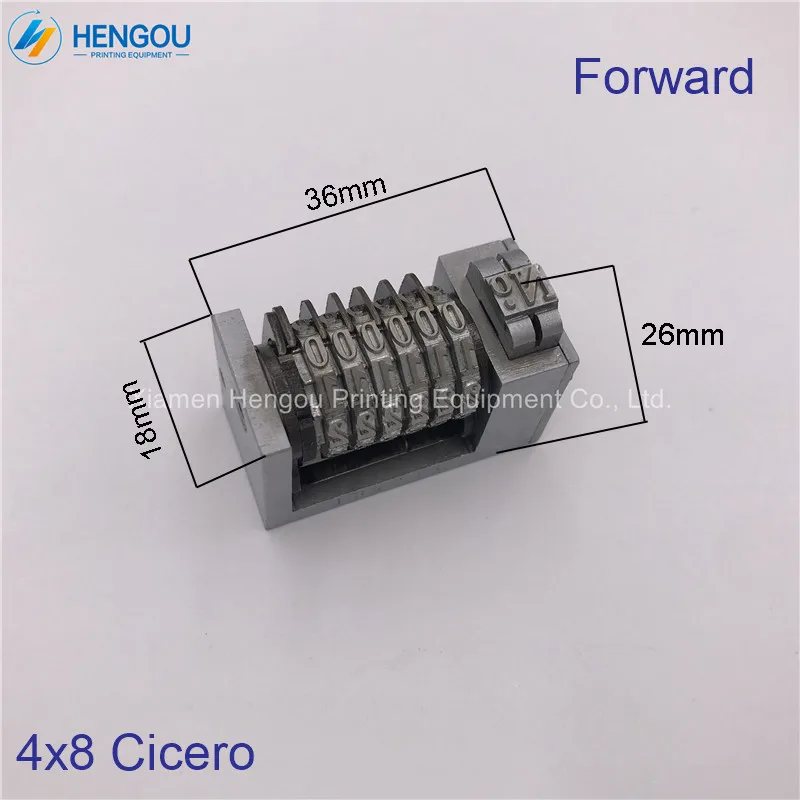 

1 Piece 4X8 Cicero forward 6 digits numbering machine for Platen printing machine bronzing full steel material