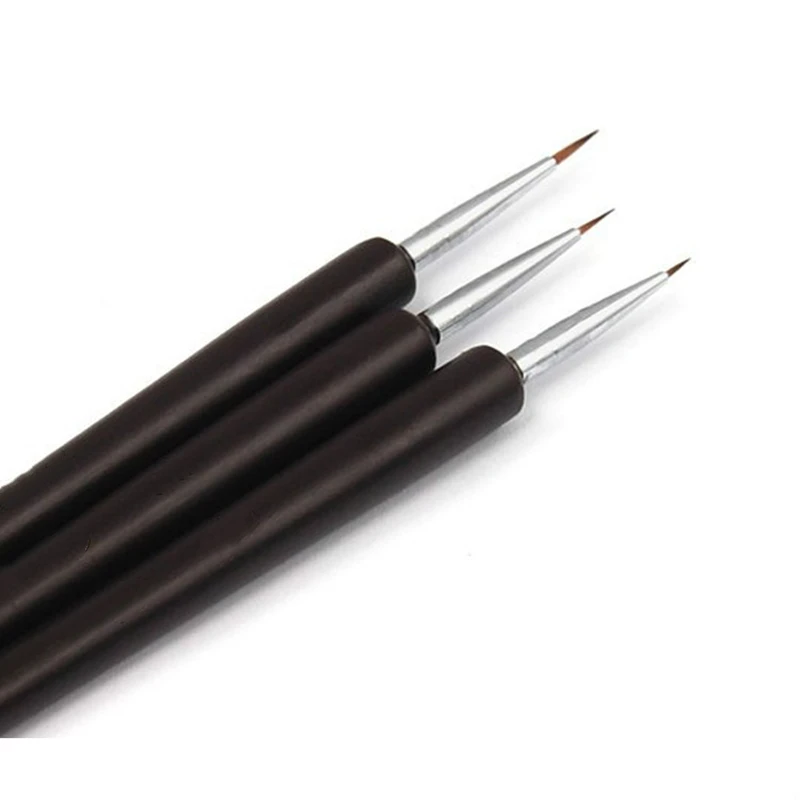 3pcs/set Nail Art Pencil Drawing Line Pen Dotting Kit black Fine Plastic Paint Tool Manicure