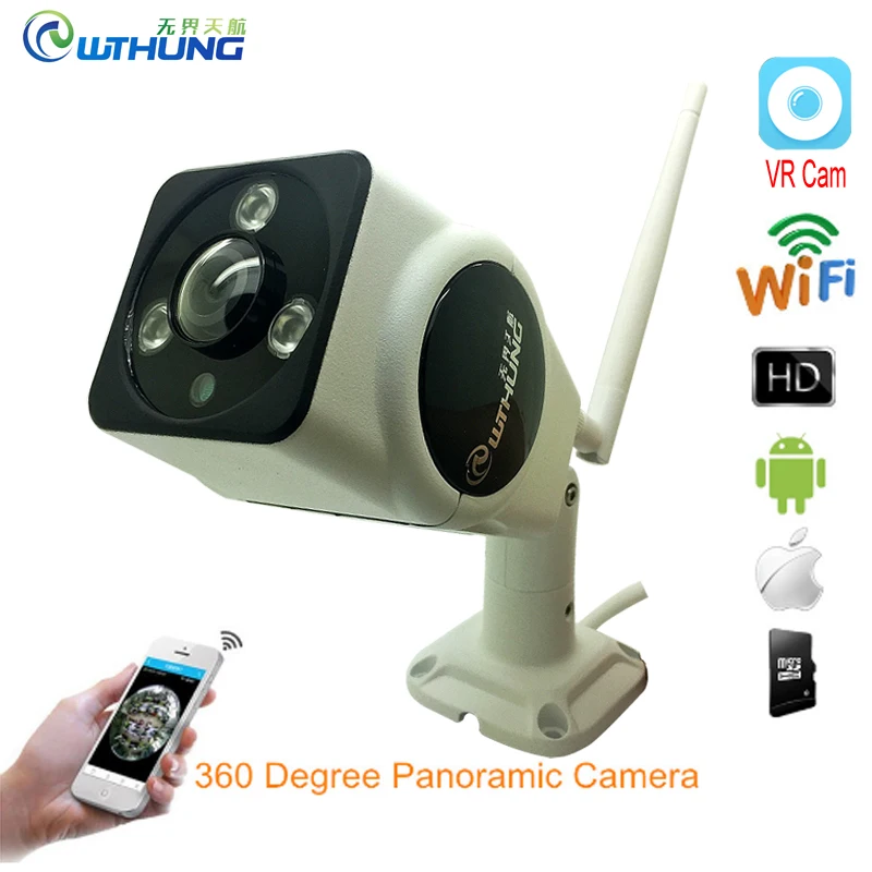 

Wifi IP Fisheye Panoramic Camera 1.3MP 2MP 3MP 3D VR 360 Degrees Bullet Outdoor Waterproof Support Two way Audio Remote Viewing