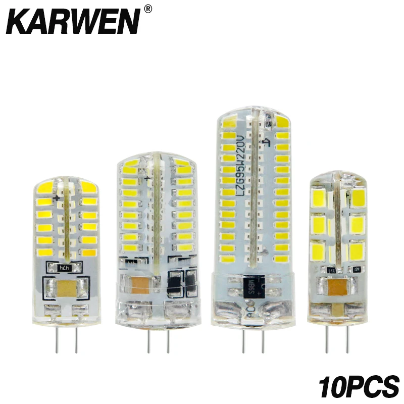 10 шт. светодиодный светильник KARWEN G4 высокой мощности 3 Вт SMD2835 3014 постоянного тока