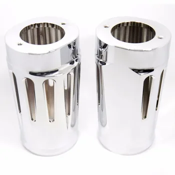 

1Pair Shallow Cut Chrome Fork Slide Cover Cow Bells For Harley Street Glide Road King FLHX FLHR 1984-2013 Models
