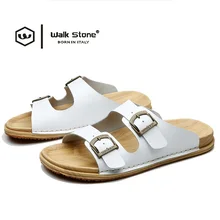 2016 Summer New Brand Men’s Sandals Designer Genuine Leather Mens Flats Cowhide Slippers Fashion Man Beach Casual Shoes Zapatos