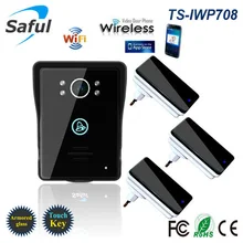 2018 wireless wifi video intercom door phone for access control system Android IOS Phone APP Remote with 3 dingdong doorbells