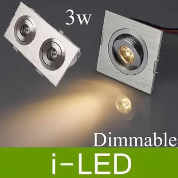 

Square Dimmable 3W Cabinet LED Mini Downlight AC110-240V LED Ceiling Recessed Light lamp + led Driver Warm / Nature White CE UL