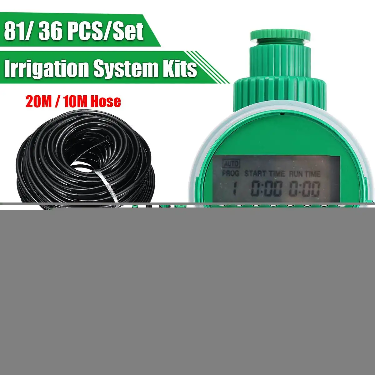 

Electronic Garden Irrigation System LCD Display Watering Timer 10/20M Hose Micro Drip Kit For Hotels Clubs Family Homes Plants