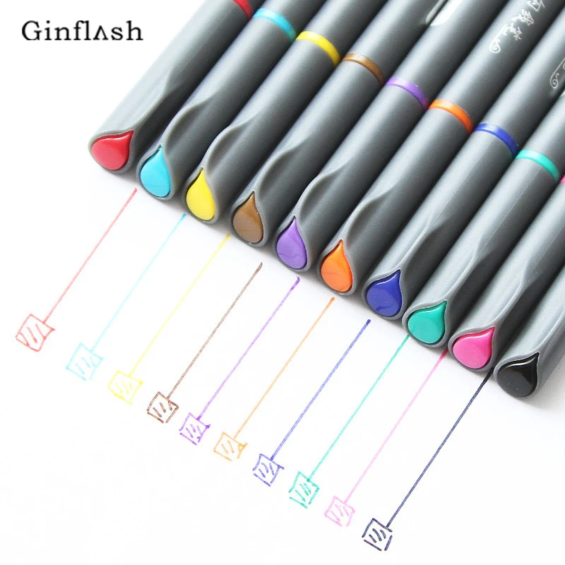 10pcs/lot fine line drawing pen for manga cartoon advertising design water color pens stationery office school supplies 0.38mm 10pcs/lot fine line drawing pen for manga cartoon advertising design water color pens stationery office school supplies 0.38mm