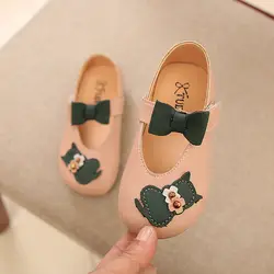 Мэгги ходунки обувь для девочек сезон весна-лето бантом дети мягкой подошве Удобные Красивые и нескользящей детская обувь