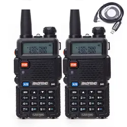 2 ШТ. Baofeng УФ-5R ДВУХДИАПАЗОННЫЙ Радио 136-174 МГц & 400-520 МГц UV5R handheld Двухстороннее радио с бесплатным Кабеля для Программирования