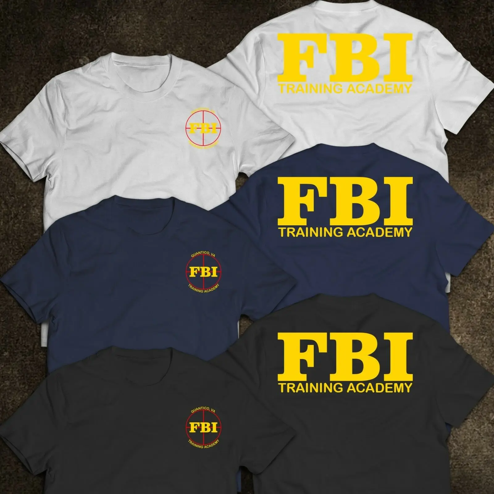 2019 модная новинка Fbi тренировочная Academy Quantico Va Men'S черная футболка Двусторонняя