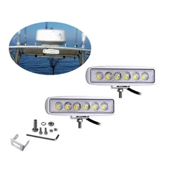 2Pack White 18W LED Marine Spreader Deck/Mast Work lights For Boat Flood Light Bar