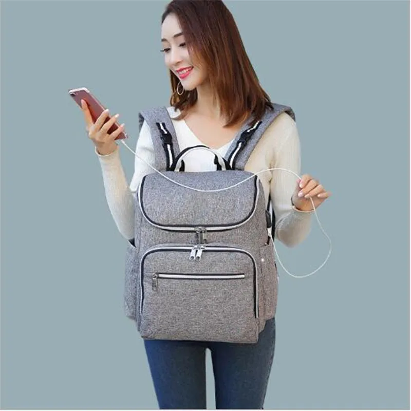 

Trendy Baby Diaper Bags USB Large Capacity Napper Bag Upgrade Muilt-Function Mummy Bags Maternity Nursing Backpack For Baby Care