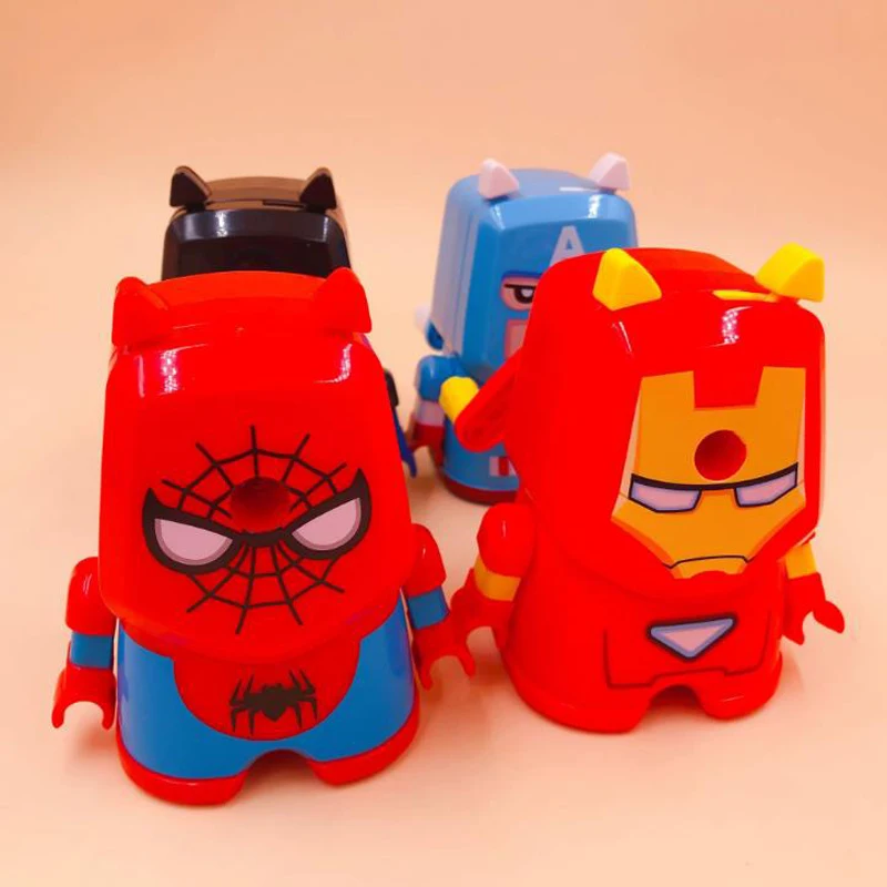 

1 Pcs Cute Super Hero Spiderman Iron Man Captain America Manual Plastic Pencil Sharpeners Stationery School Office Supply