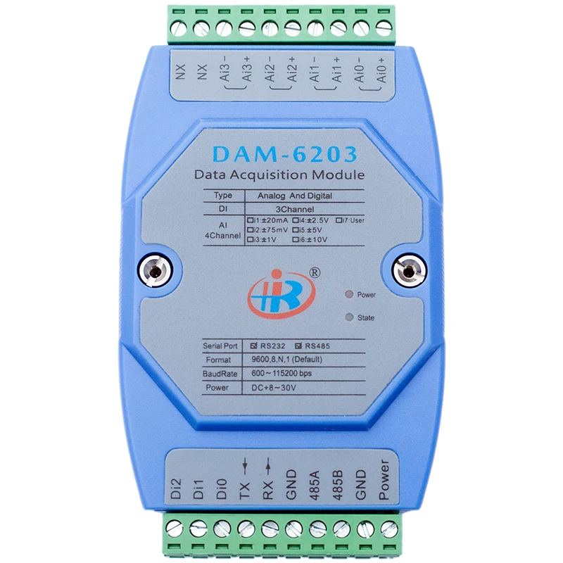 

DAM6203 Hybrid Analog Digital Input Data Acquisition Module Modbus Voltage Current Converter