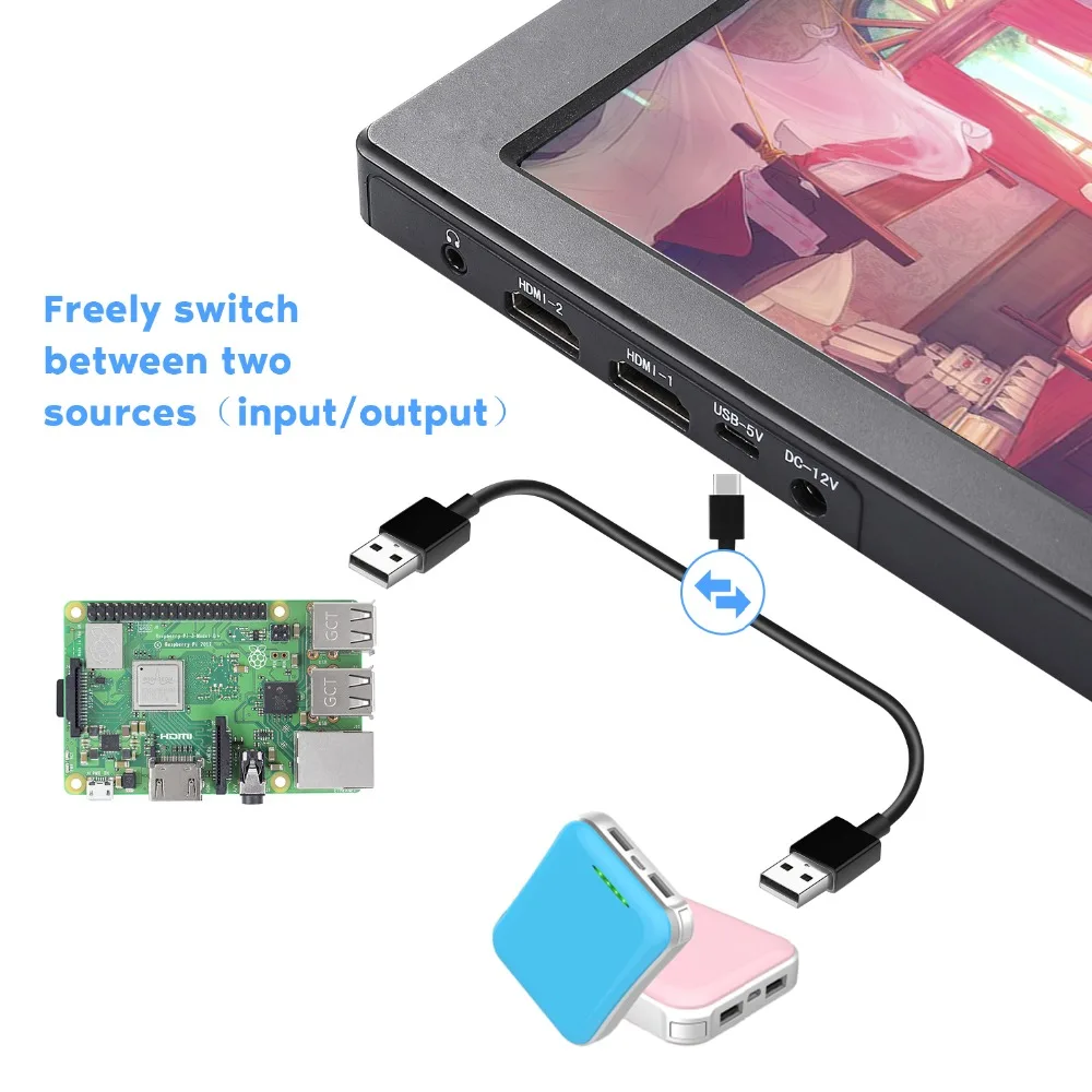 Sunfower 13,3 дюймов ips Raspberry Pi 4B Дисплей 1920x1080 портативный HDMI игровой монитор для PS3 PS4 WiiU Xbox 360 Windows 7/8/10