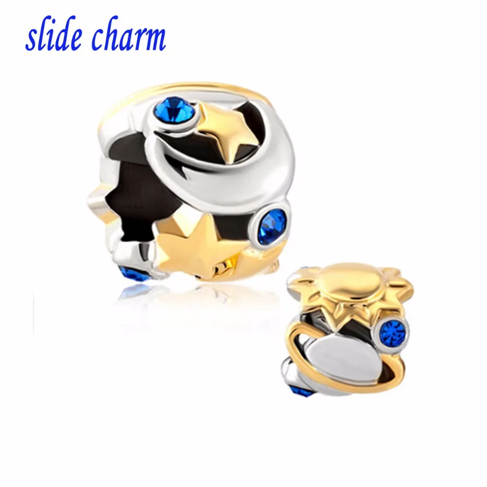 

slide charm Free shipping Europe and the new listing of the universe planet religious amulet charm beads fit Pandora bracelet
