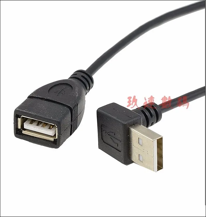 USB 2,0 A мама к USB A папа Угловой 90 градусов короткий кабель адаптер 20 см