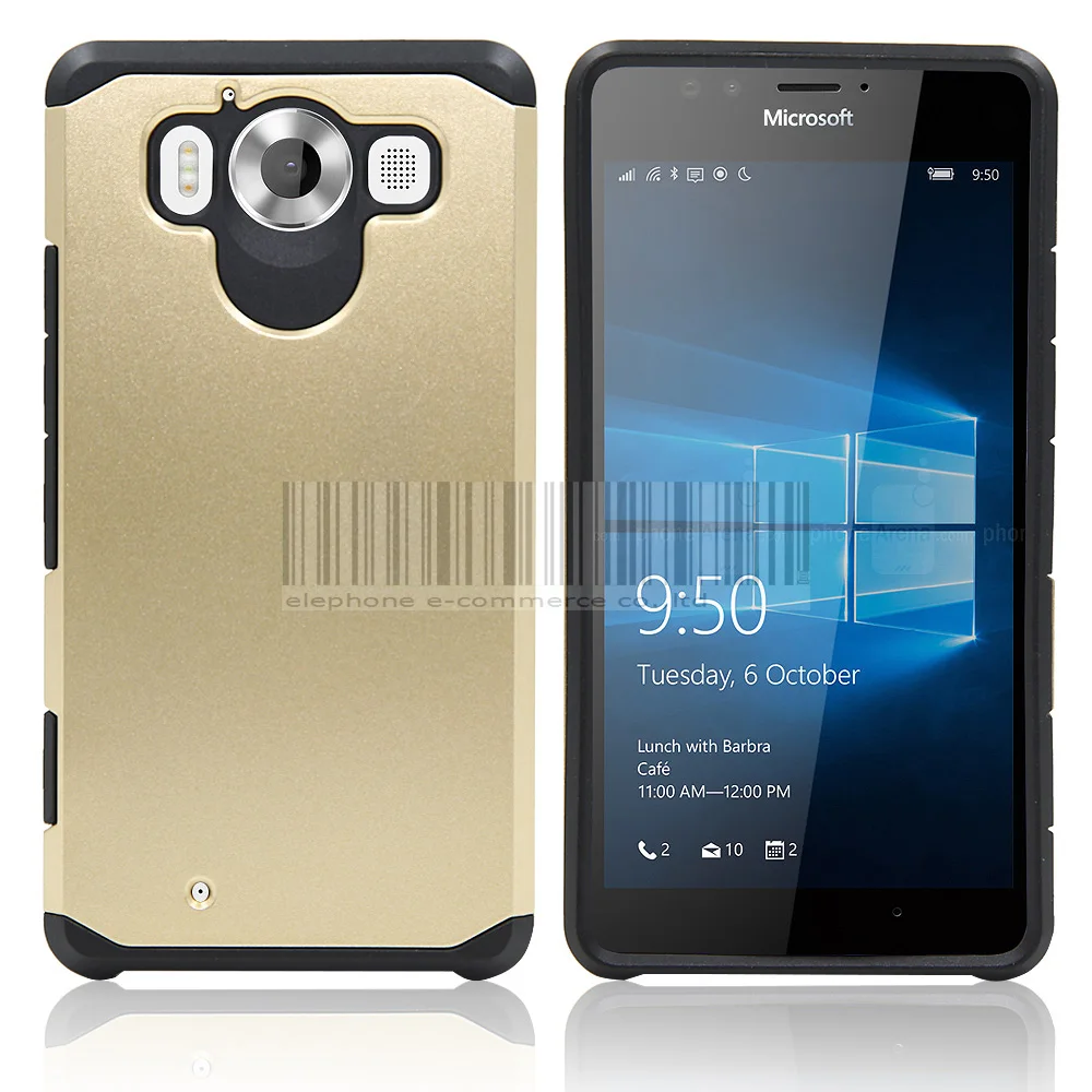 

Dual Layer Phone Case For Nokia Rubber Hybrid Protective Armor Case Hard Impact Protective Hard Cover For Microsoft Lumia 950