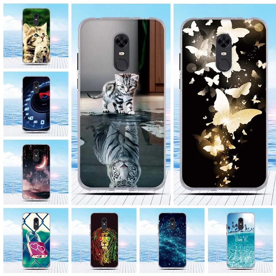 Phone Cases For Xiaomi Redmi 5 Plus Case Soft Silicone Cover Note Global Printing | Мобильные телефоны и аксессуары