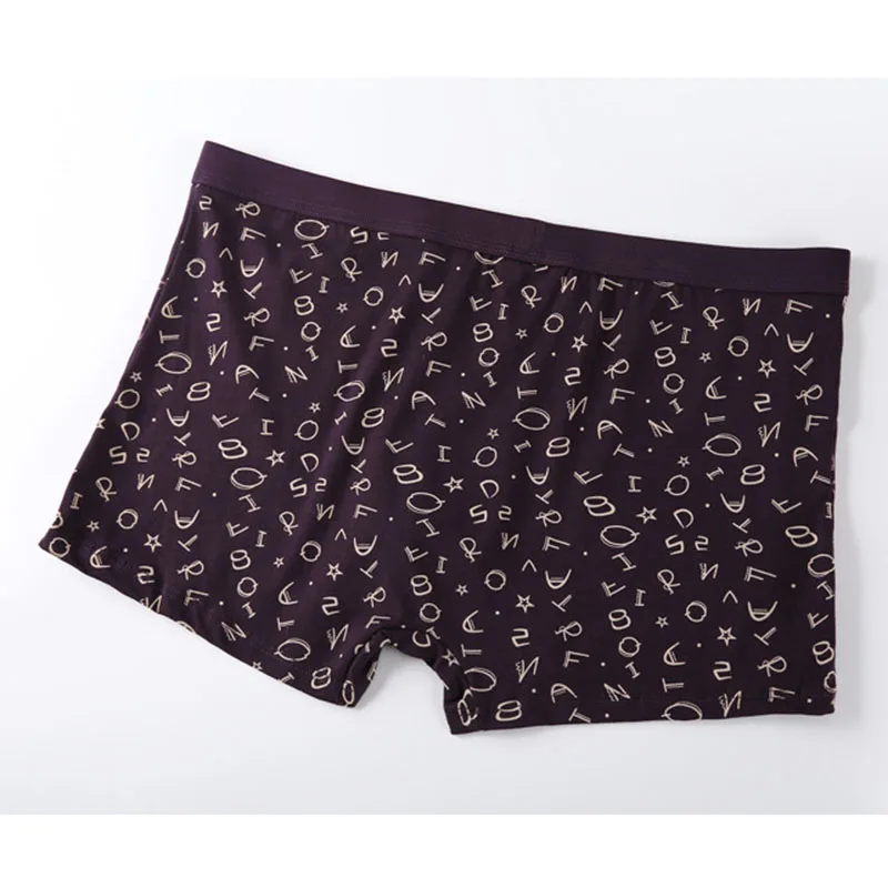 letters printing Large loose male cotton Underwears Flexible Boxers panties breathable belts Big yards men underwear plus size