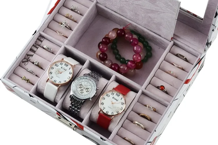 Среднего размера женские часы и коробка для ювелирных изделий мода двп хранения часы Box подарочной коробке стиль часы Diaplay коробка M611