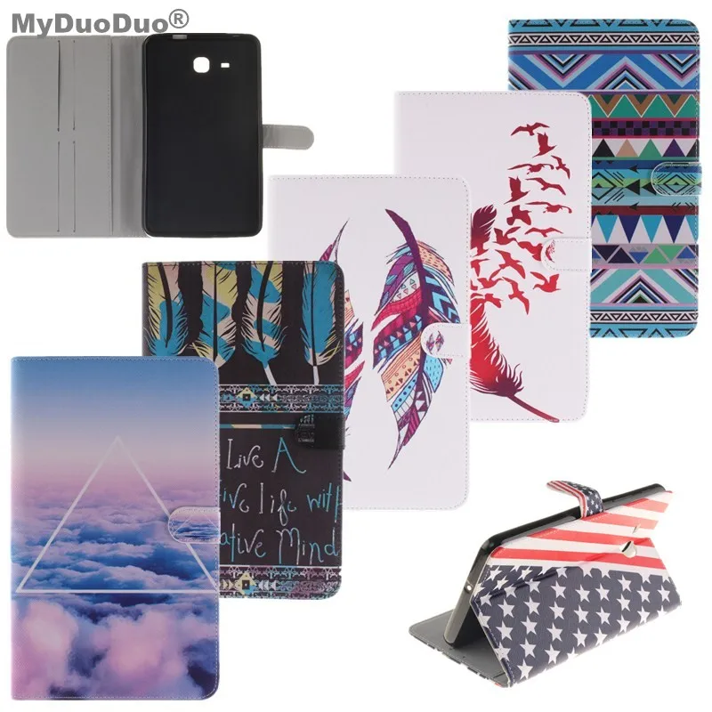 

For Samsung Galaxy Tab A a6 7.0 T280 T285 SM-T285 Case High Quality Stand Lover Leaves Tablet Cover Case Silicon PU Leather+pen