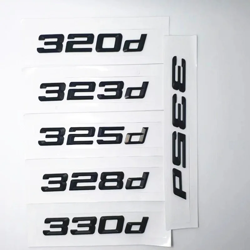 

Black 316d 320d 325d 328d 330d 335d Emblem Rear Number Letters Badges for BMW 3 Series E90 E46 E91 E92 E93 F30 Car Accessories