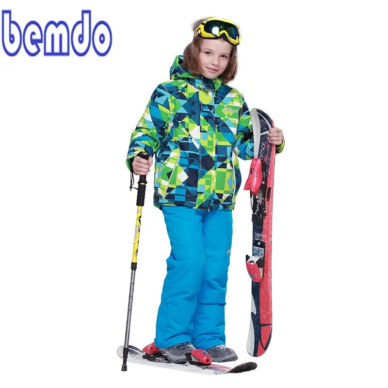 

NEW 2017 BOYS Winter Waterproof Windproof Ski Sets Kids Warm Ski Jacket Children Outdoor Hooded Snowboard Sports Suits T8010