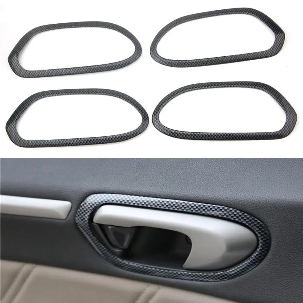

For Honda Civic 8th 2006 2007 2008 2009 2010 2011 4pcs Carbon Fiber ABS Inner Door Handle Frame Cover Trim Mouldings Accessories