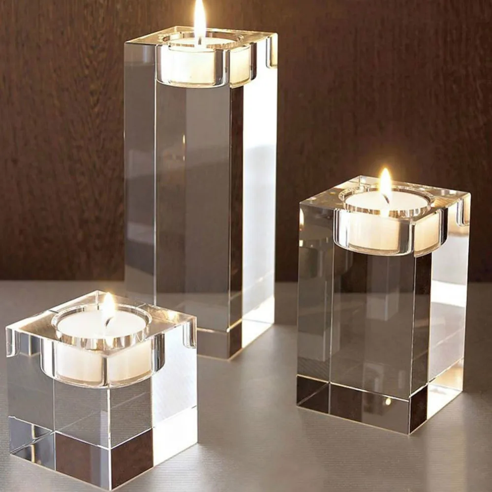 

Nordic Crystal Glass Decoration Candlestick Economic Beautiful Candle Stand Novel Party Candle Holder Bar