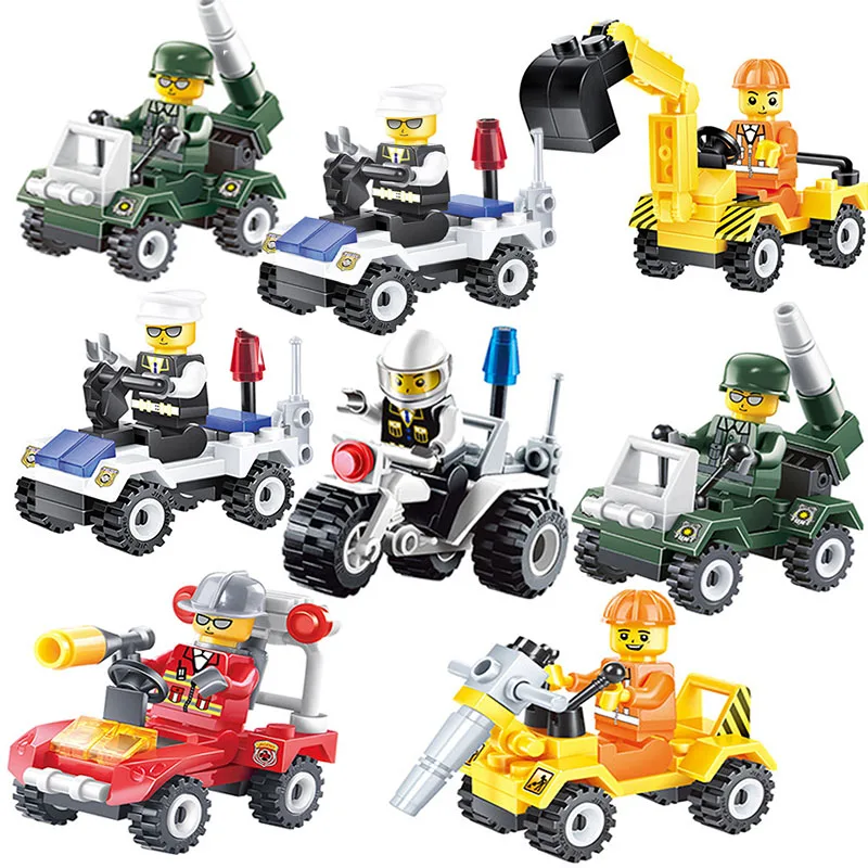 7 Kinds City Interstellar Exploration Car Figures Building Blocks Compatible Legoings City Enlighten Toys For Children Gifts