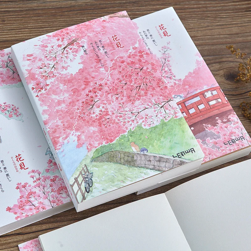 Сакура серии Sketchbook A5 пустой цветок Эскиз Книга в мягкой обложке 120 листов