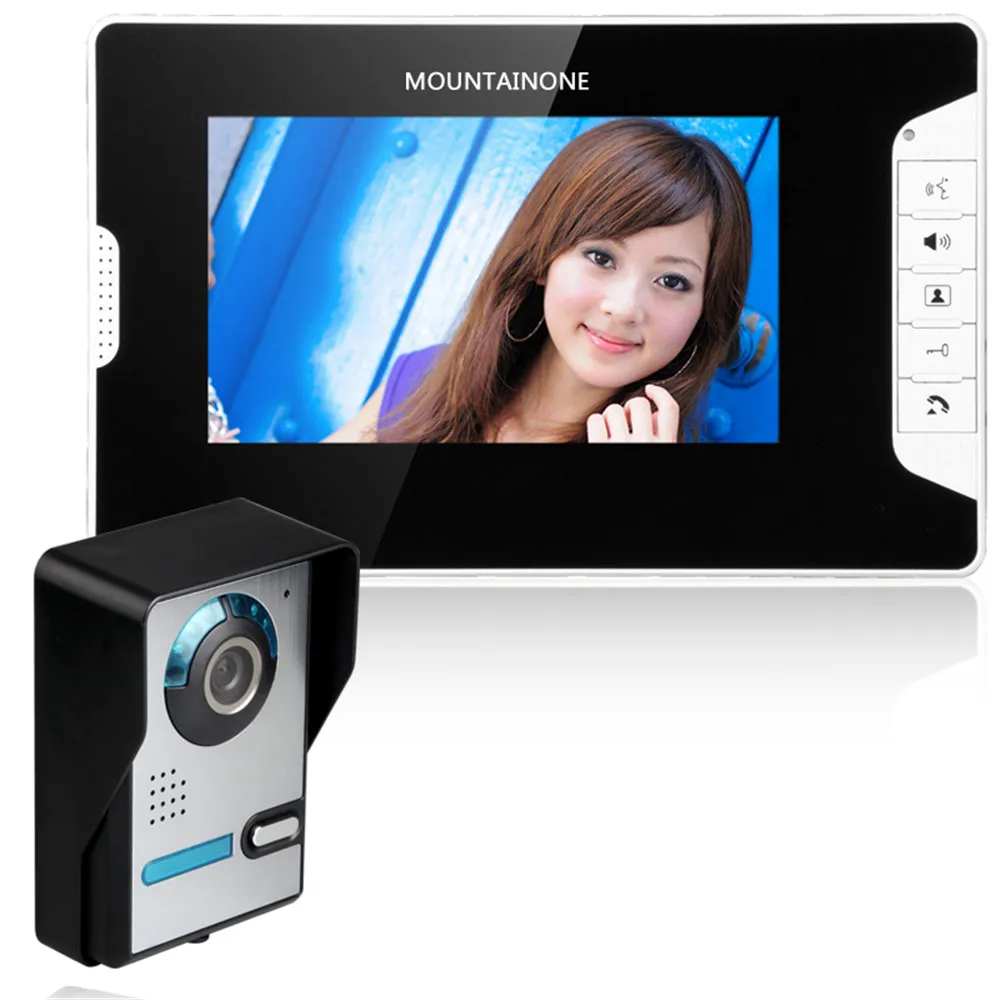 

MOUNTAINONE 7 Inch Video Door Phone Doorbell Intercom Kit 1-camera 1-monitor Night Vision