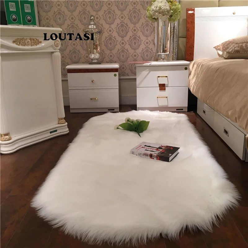 Pаспродажа Loutasi волосатые ковры мягкой искусственной овчины плотная кожа, мех Пушистый Спальня искусственная коврики моющиеся искусственного текстил...