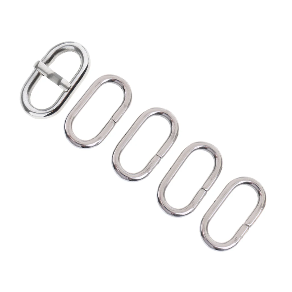 5 Piece Stainless Steel Nylon Watch Band Retainer Loop Ring with Buckle Pin 18mm-24mm Watchmaker Replacement
