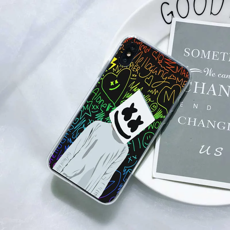 Marshmello силиконовый чехол-накладка из мягкого ТПУ Прозрачный чехол для телефона для iPhone Макс XR XS X10 5 5S 5SE, 6, 7, 8, 6 Plus, 7 Plus, 8 Plus, чехол для телефона - Цвет: TPU