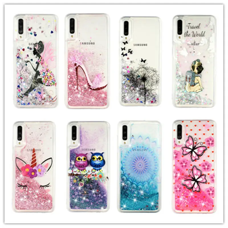 

Liquid Bling Quicksand Case For Samsung A50 A70 A30 A40 Cover TPU Cases For Samsung Galaxy Note 9 M20 M10 M30 Glitter Shell