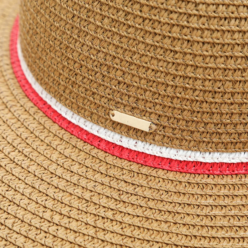 Солнцезащитные козырьки С Круглым Верхом Raffia широкие поля, из соломы шляпы мужские козырьки летние солнцезащитные шляпы для женщин с