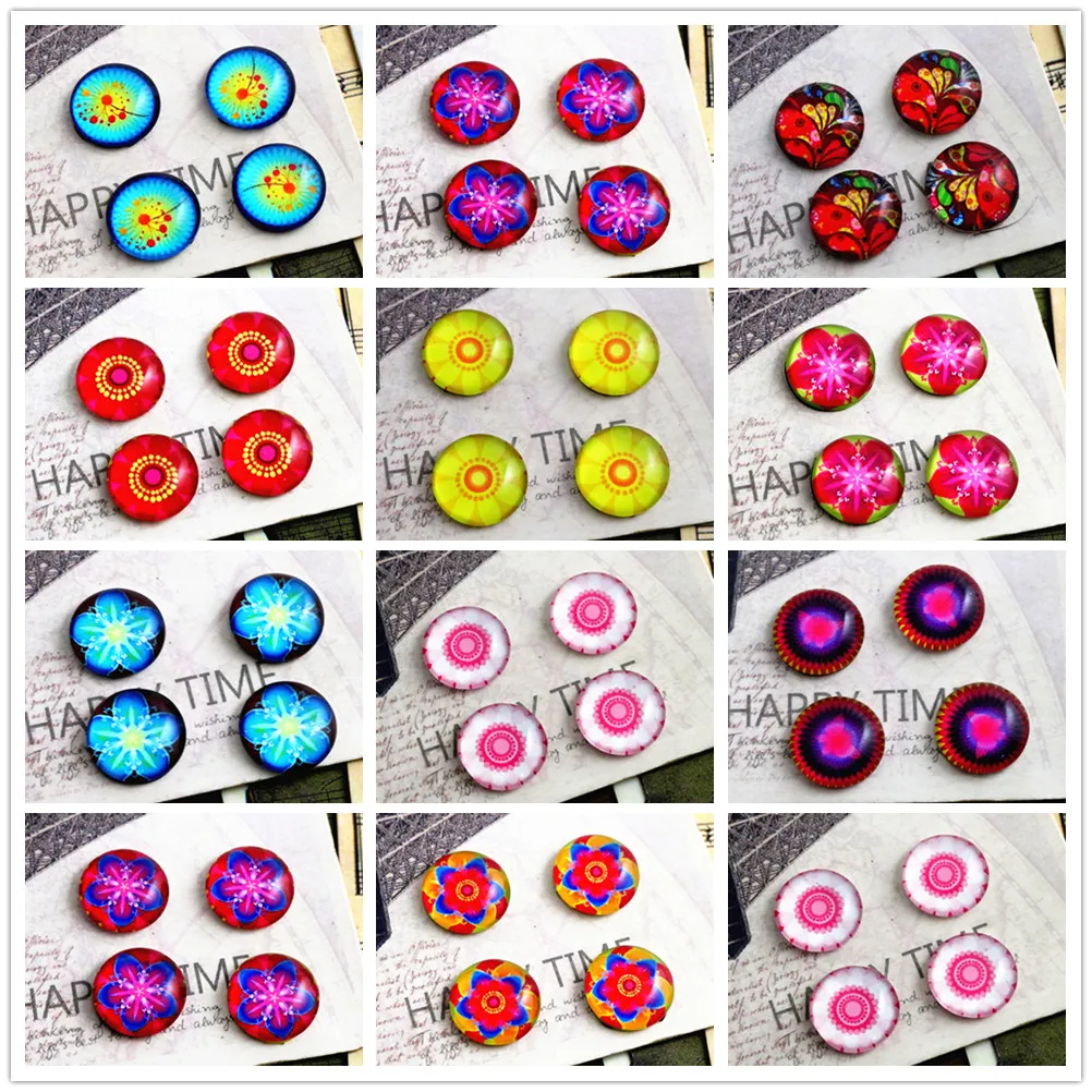 

New Fashion 20pcs 12mm 10 Style Handmade Photo Glass Cabochons