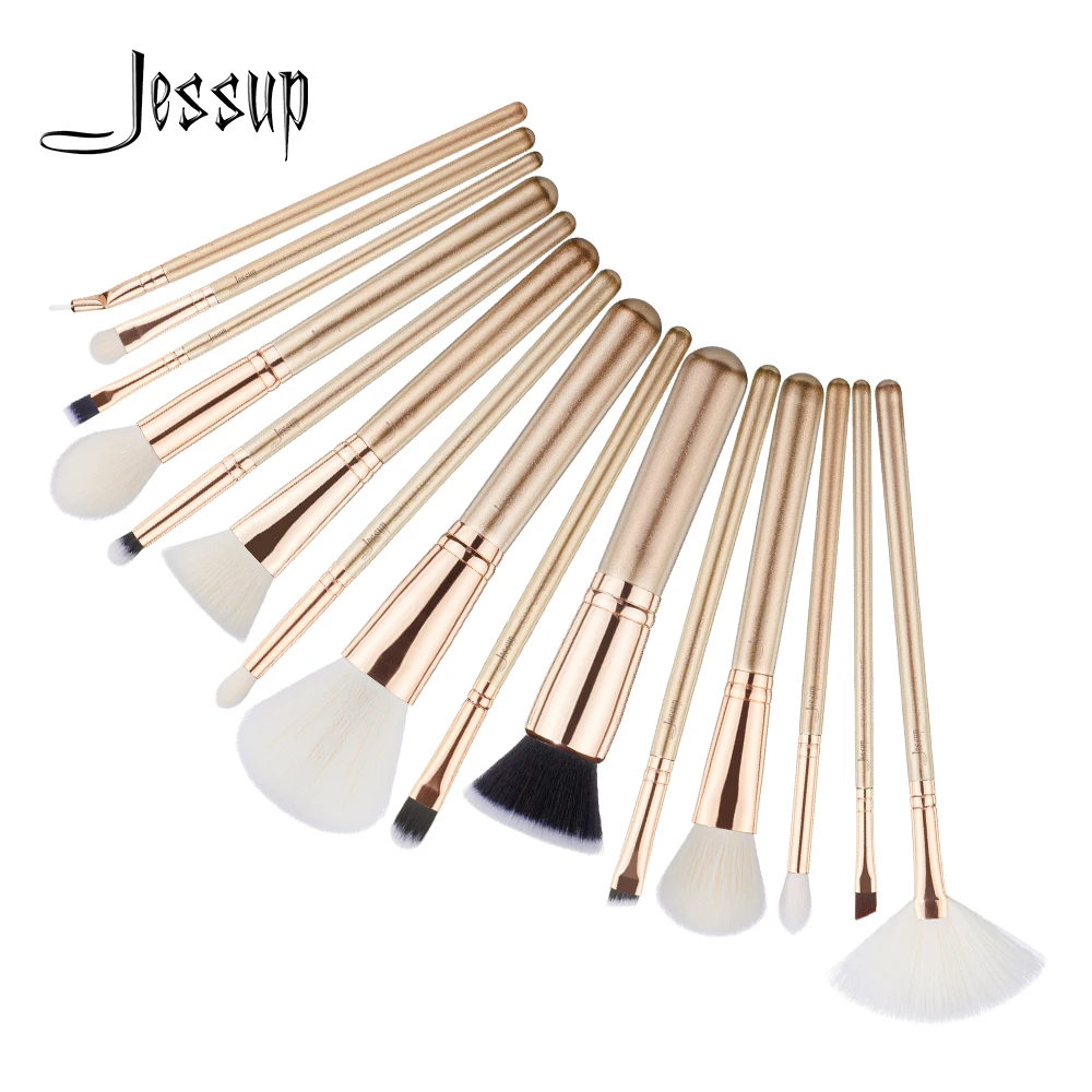 

Jessup brushes 15pcs Makeup Brushes Set maquiagem profissional completa Contour Eyeshadow Liner Lip Blending Brushes T406