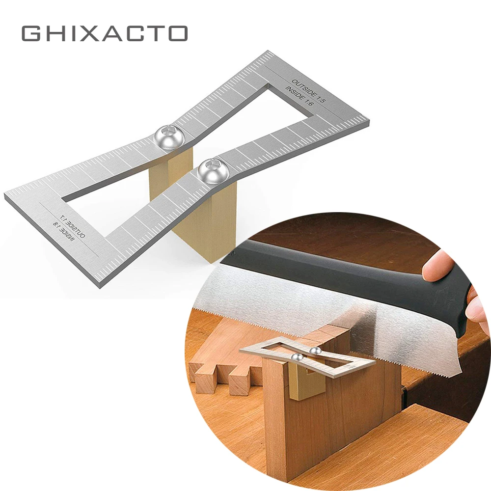 

Dovetail Marker Hand Cut Wood Joints Gauge Dovetail Guide Tool with Scale Dovetail Template Size 1: 5-1: 6 and 1: 7 DIY Wood